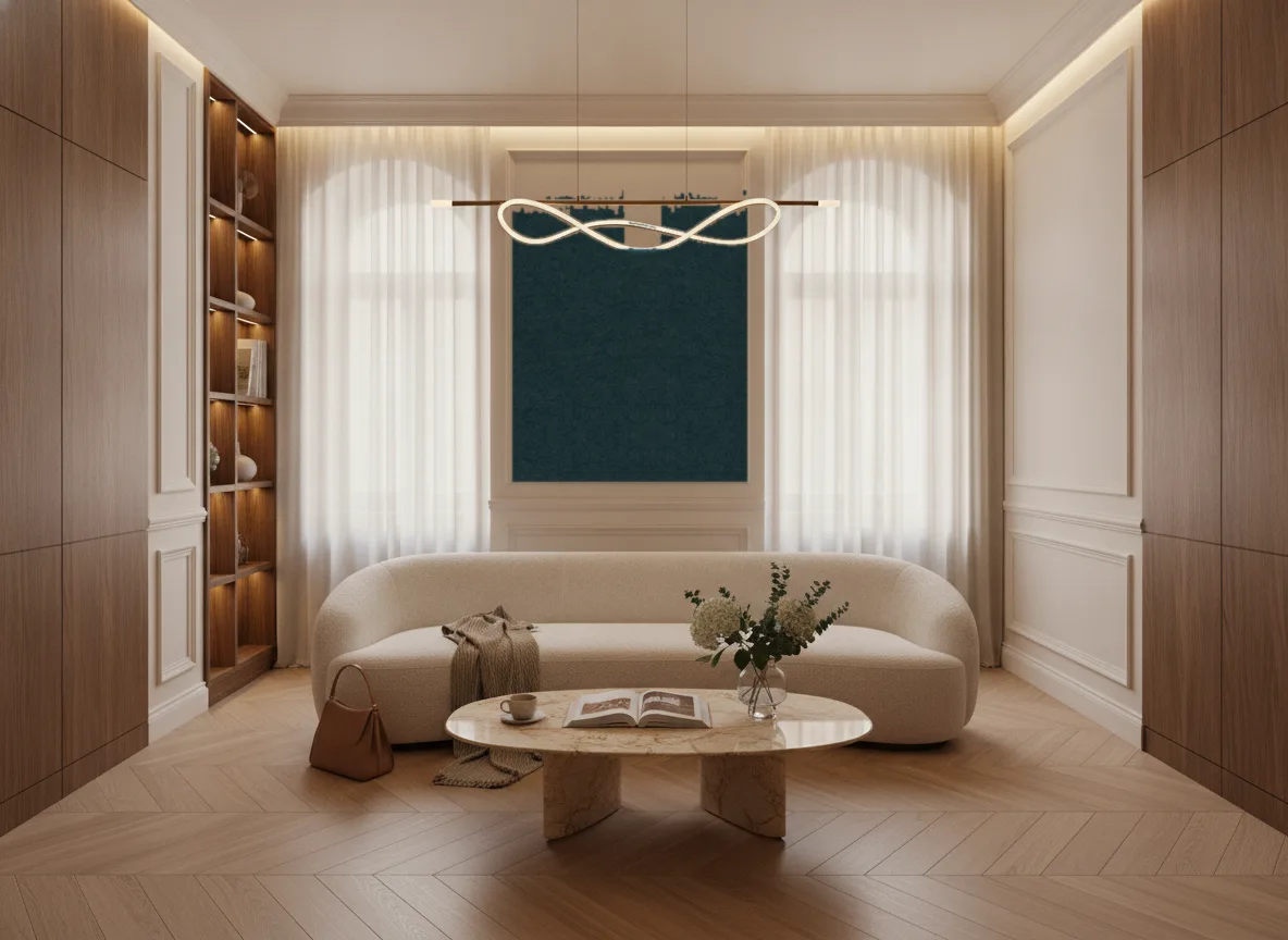 SlimBox — Salon w kamienicy — kwatera między oknami