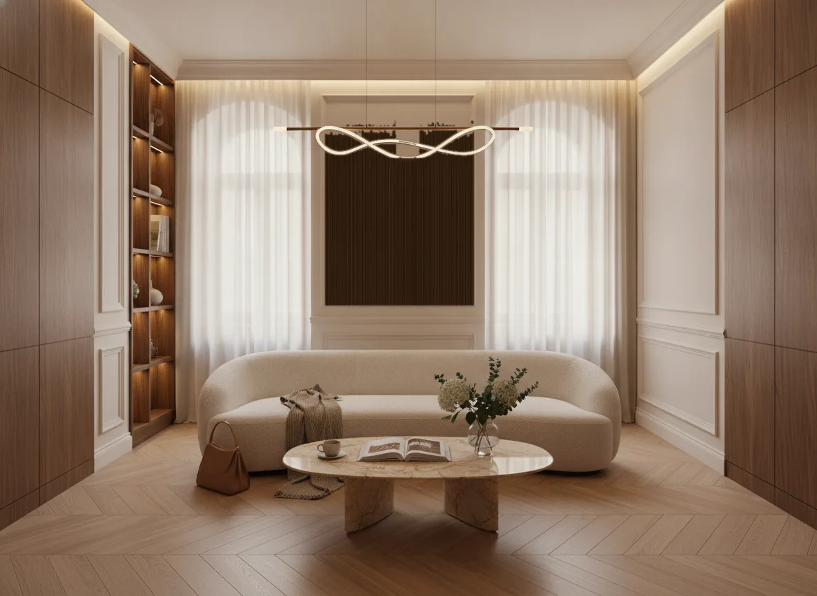 Tapeta obiektowa Henry W31 — Salon w kamienicy — kwatera między oknami
