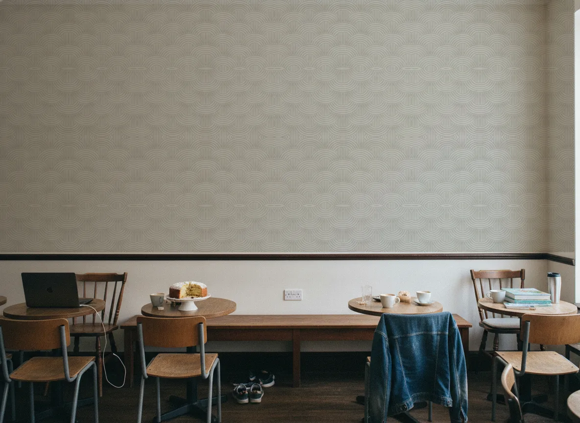 Volutis — Kawiarnia osiedlowa — ściana nad ławą