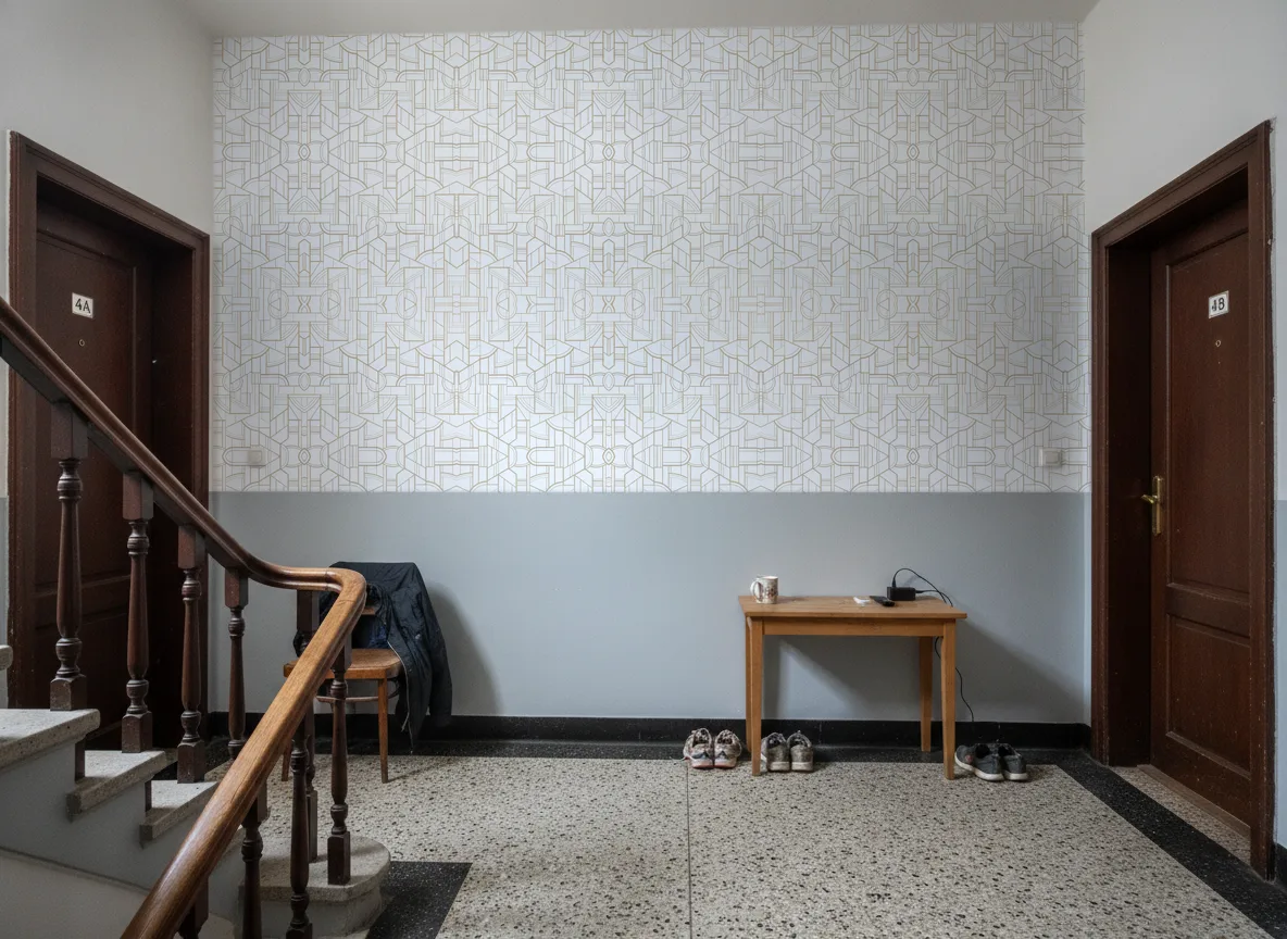 Cinetique Faubourg des Lumieres — Klatka schodowa w kamienicy — podest