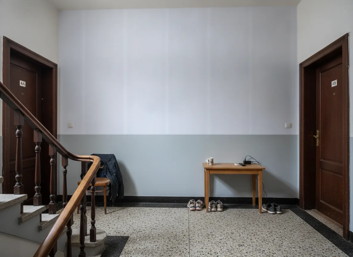 Goa — Klatka schodowa w kamienicy — podest