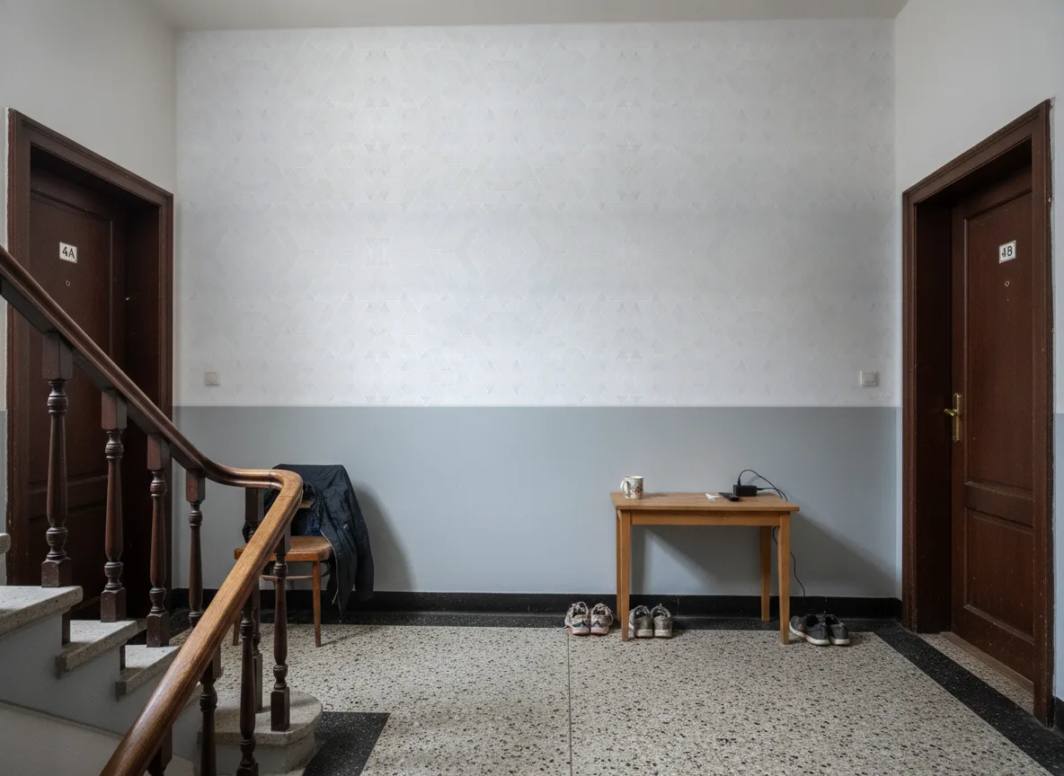 Meroe — Klatka schodowa w kamienicy — podest