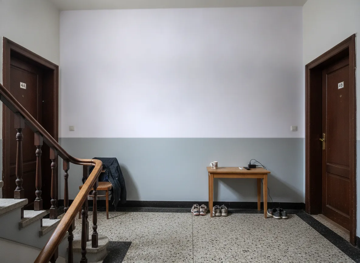 Minimalistyczna — Klatka schodowa w kamienicy — podest