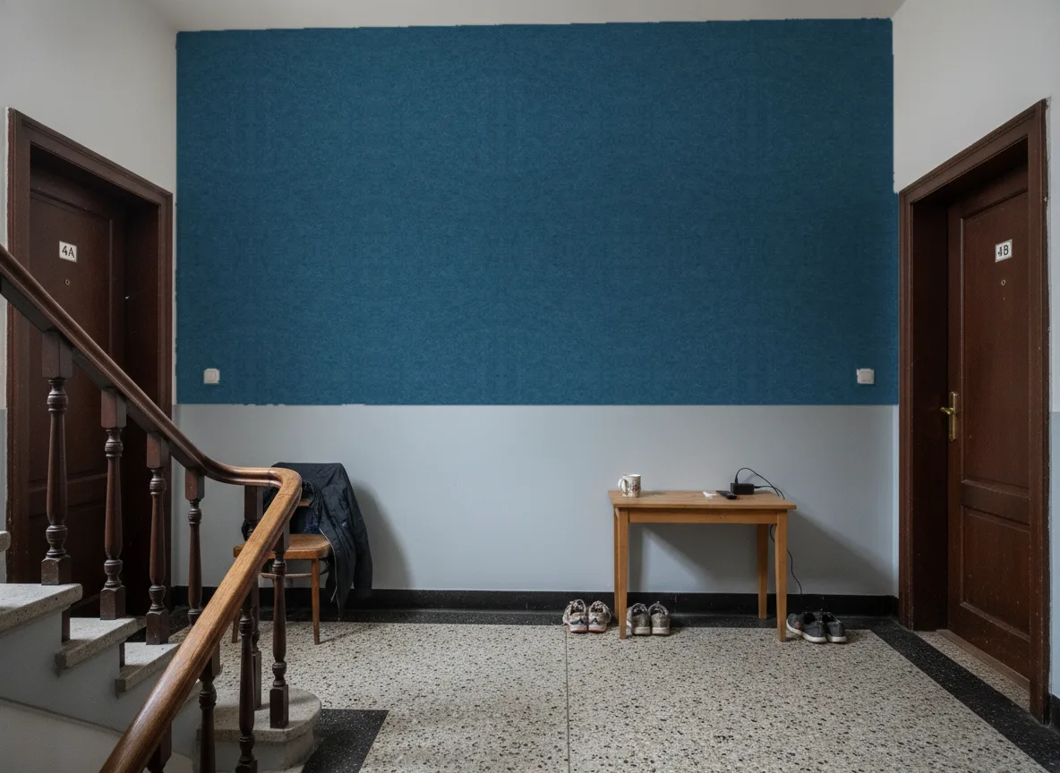 Slimwall Tiles — Klatka schodowa w kamienicy — podest