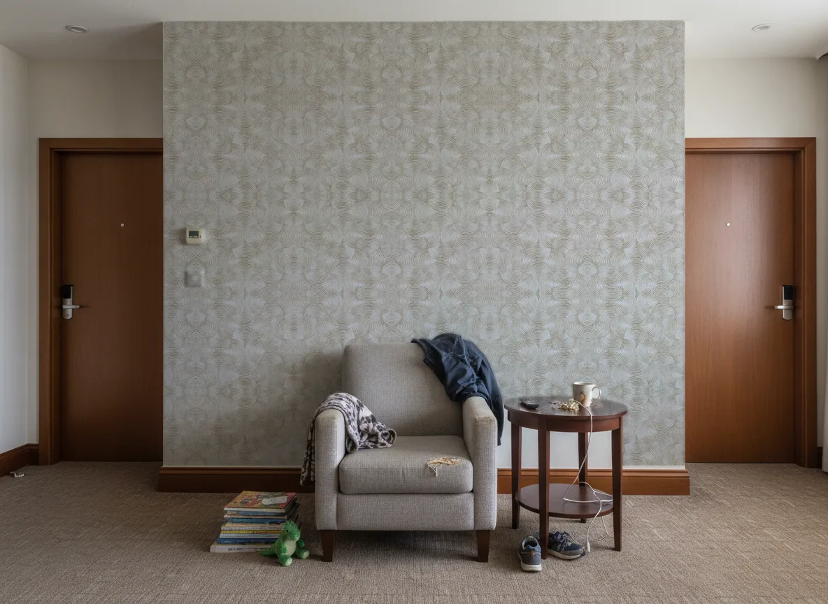 Aphelie Magnitude – Textures — Korytarz hotelowy — ściana między drzwiami