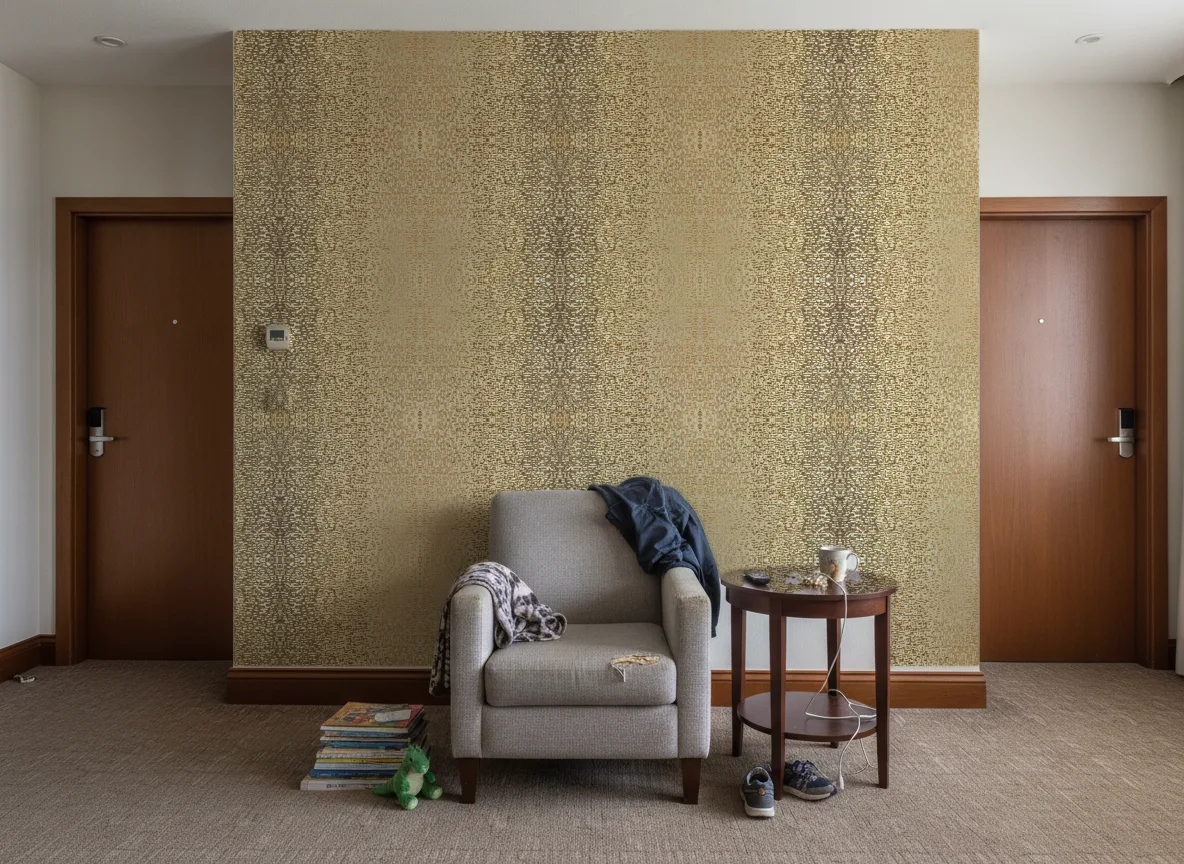 Pyrite Textures Metalliques — Korytarz hotelowy — ściana między drzwiami