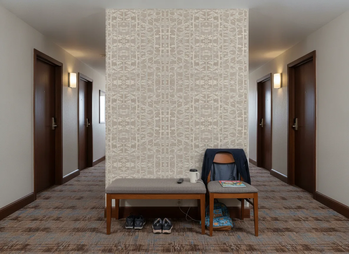 Ame — Korytarz hotelowy — ściana na końcu