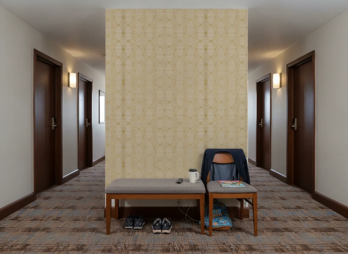 Auraria Textures Metalliques — Korytarz hotelowy — ściana na końcu