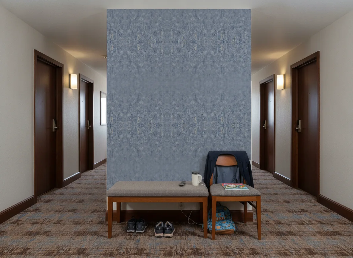 Gallica — Korytarz hotelowy — ściana na końcu