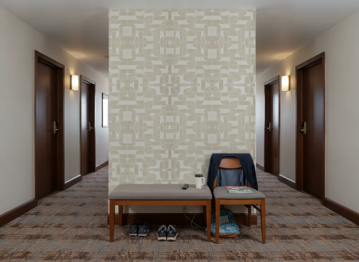 Hector — Korytarz hotelowy — ściana na końcu