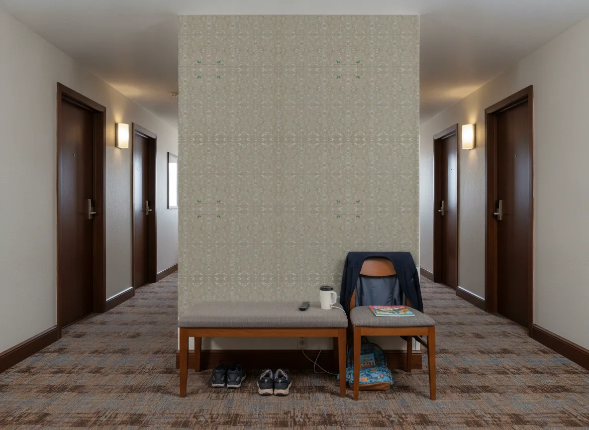 Jali Mansour — Korytarz hotelowy — ściana na końcu