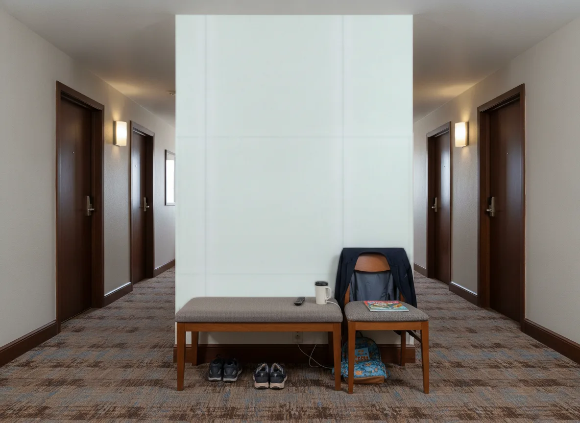 Linora — Korytarz hotelowy — ściana na końcu