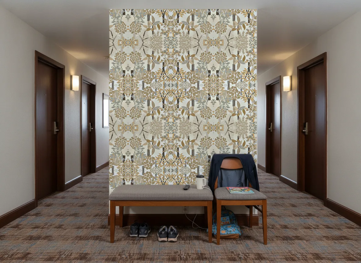 Peradeniya — Korytarz hotelowy — ściana na końcu