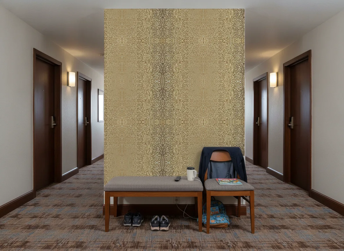 Pyrite Textures Metalliques — Korytarz hotelowy — ściana na końcu