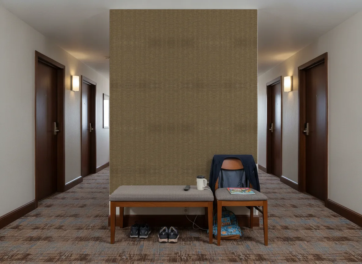 Scandium — Korytarz hotelowy — ściana na końcu