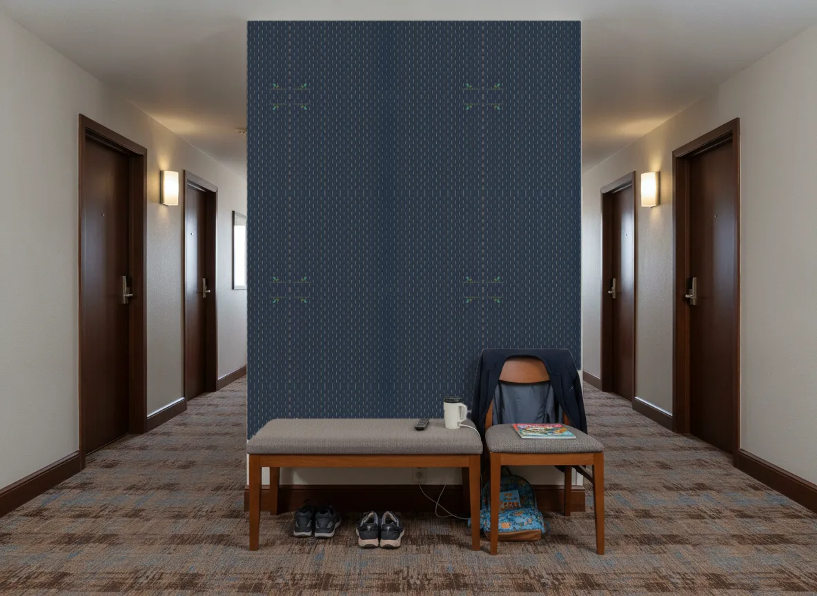 Stein Delta — Korytarz hotelowy — ściana na końcu