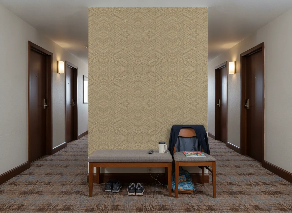 Textures Vegetales — Korytarz hotelowy — ściana na końcu