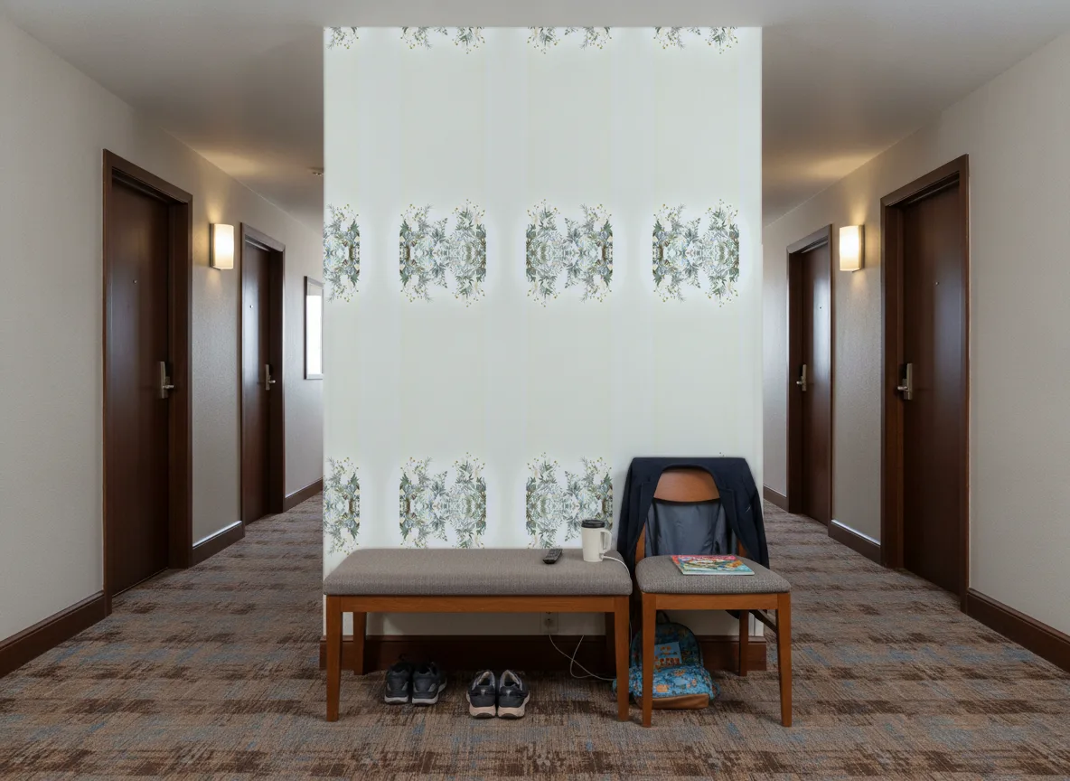 Wisteria — Korytarz hotelowy — ściana na końcu