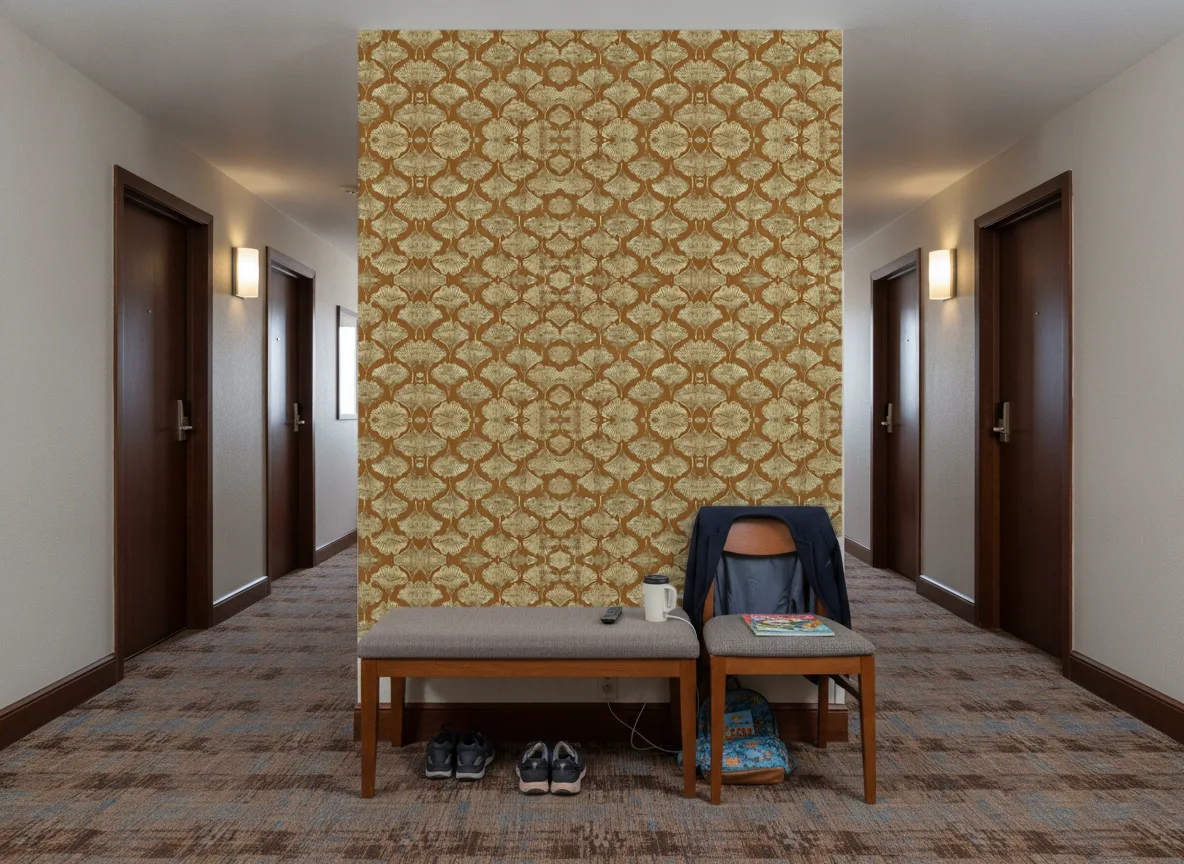 Yinkuo — Korytarz hotelowy — ściana na końcu