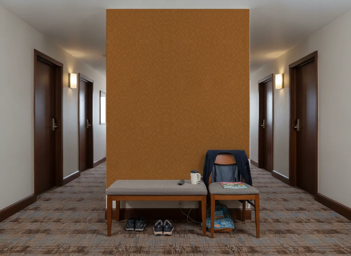 Dedale — Korytarz hotelowy — ściana na końcu