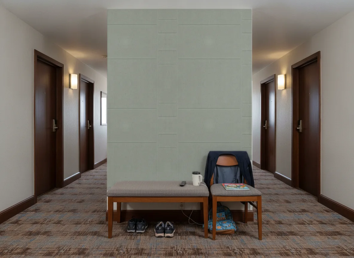 Polyform Vinacoustic Kent — Korytarz hotelowy — ściana na końcu
