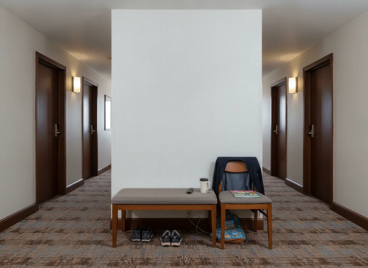 Tapeta obiektowa Elino W-3092-106 — Korytarz hotelowy — ściana na końcu