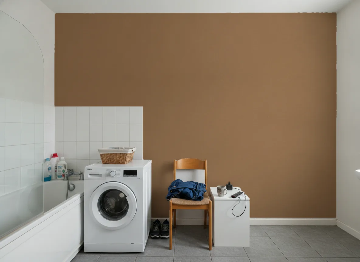 Minimalistyczna metaliczna — Łazienka w bloku