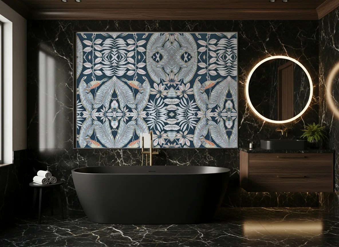 Sibia — Czarna łazienka — pole za wanną