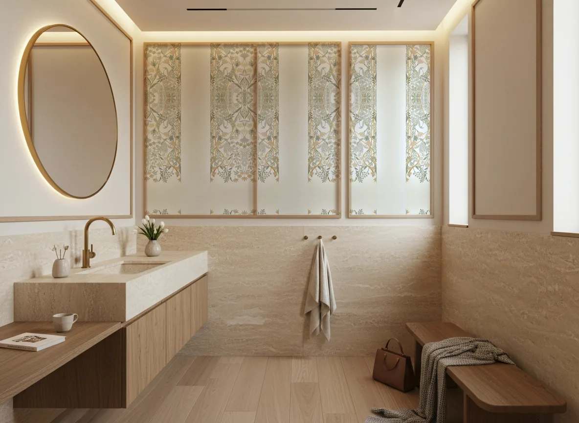 Salon Des Miroirs — Łazienka — kwatery nad trawertynem