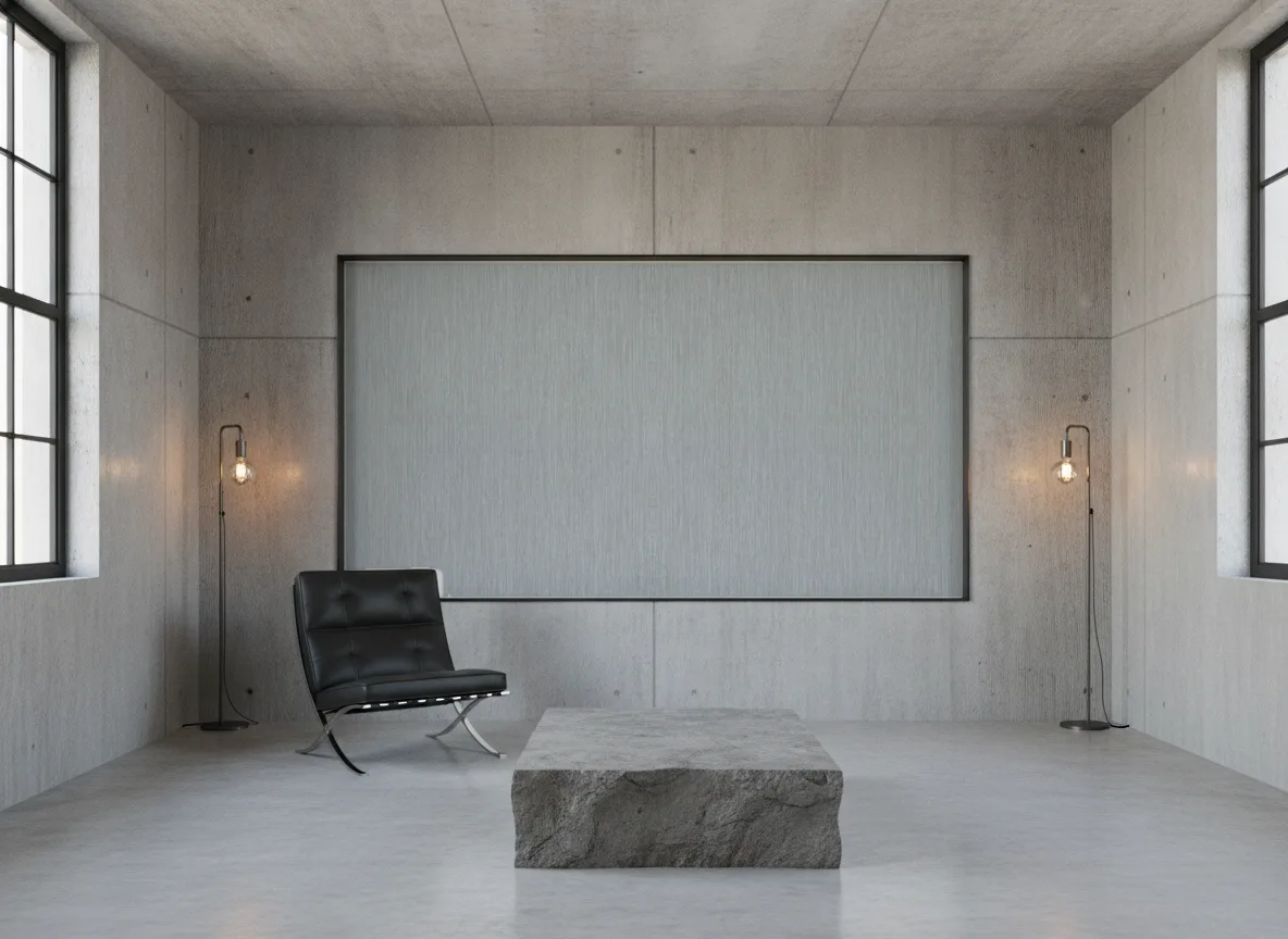 Le Bois — Loft — pole w betonie w stalowej ramie