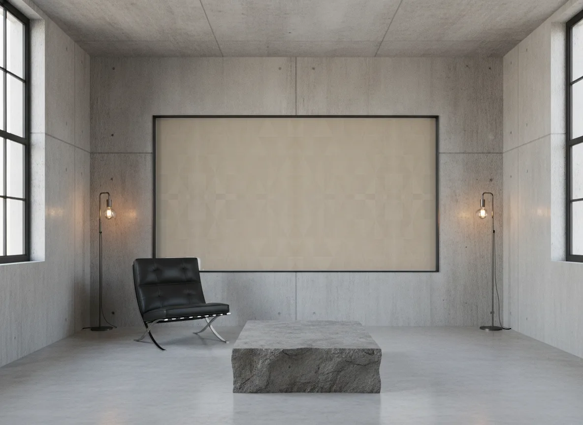 Parangon Textures Metalliques — Loft — pole w betonie w stalowej ramie