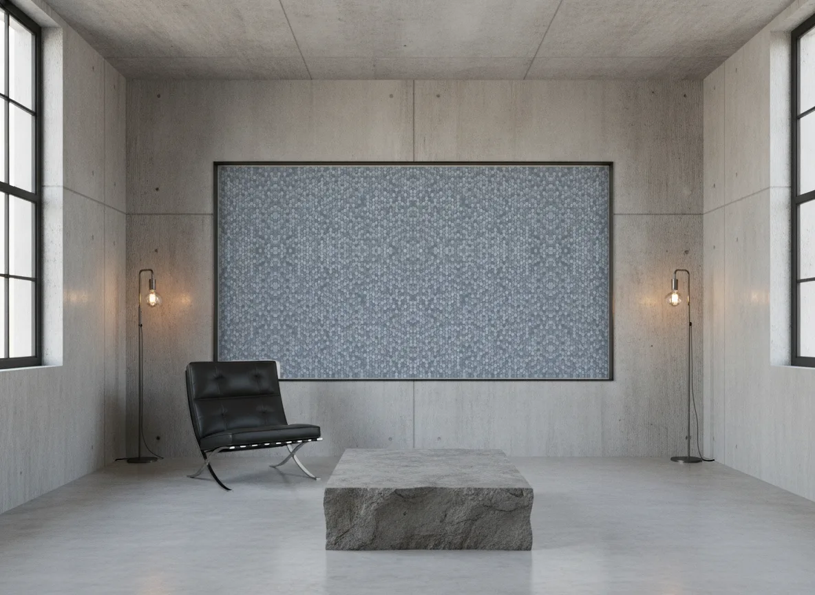 Drobne heksagony — Loft — pole w betonie w stalowej ramie