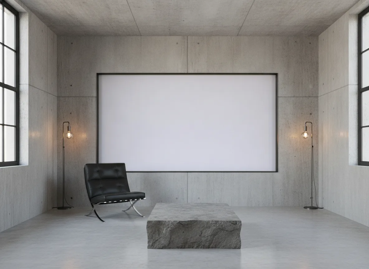 Minimalistyczna — Loft — pole w betonie w stalowej ramie