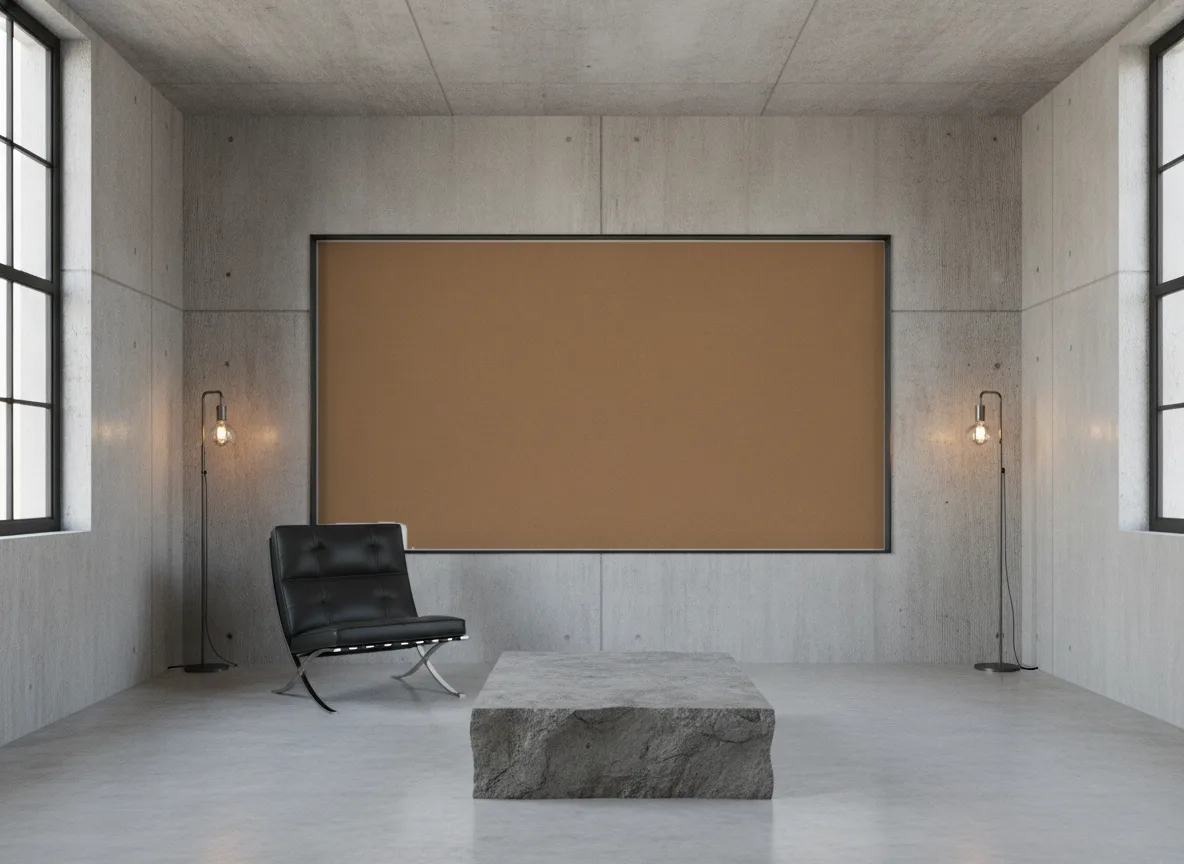 Minimalistyczna metaliczna — Loft — pole w betonie w stalowej ramie