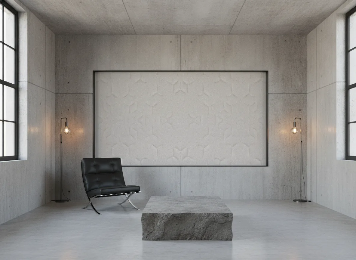 Polyform Vinacoustic Eole — Loft — pole w betonie w stalowej ramie