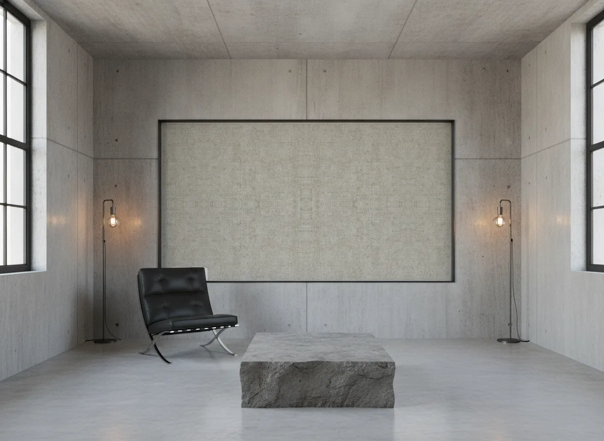 Vinacoustic Stone — Loft — pole w betonie w stalowej ramie