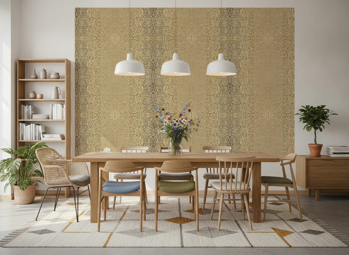 Pyrite Textures Metalliques — Jadalnia z długim stołem