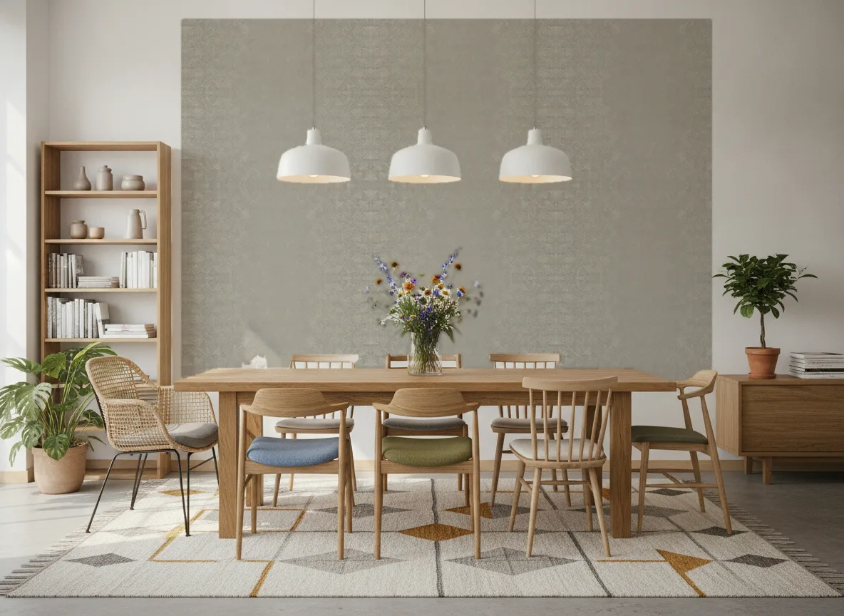 Songket Nature Precieuse – Textures — Jadalnia z długim stołem