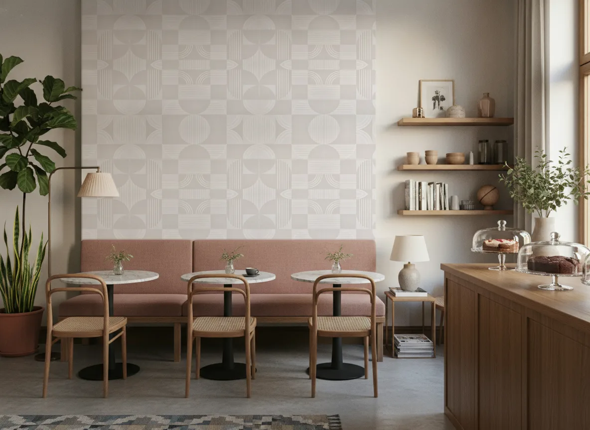 Annees 30 Faubourg des Lumieres — Kawiarnia z różową ławą