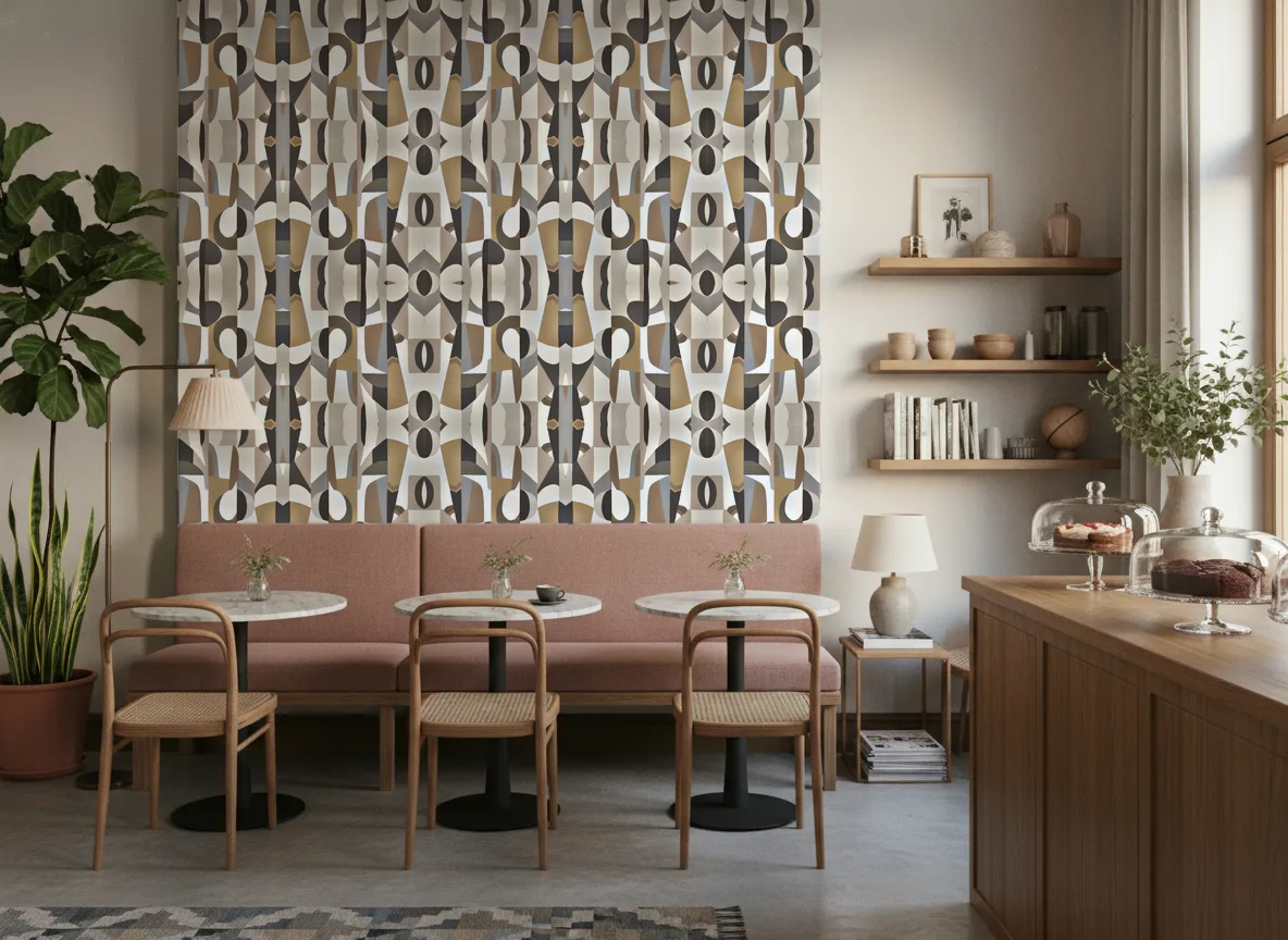 L'Atelier — Kawiarnia z różową ławą