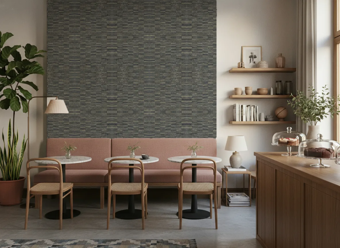 Lirio Nature Precieuse – Textures — Kawiarnia z różową ławą