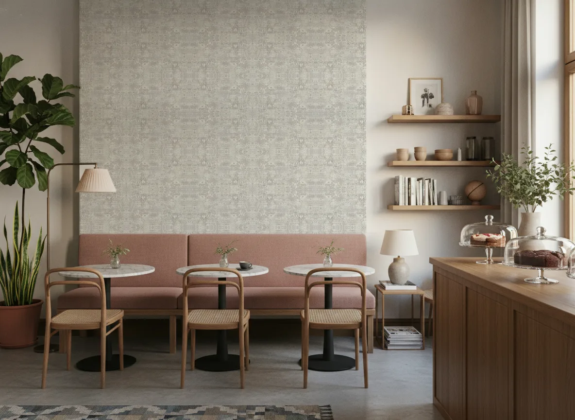 Concept Vintage — Kawiarnia z różową ławą