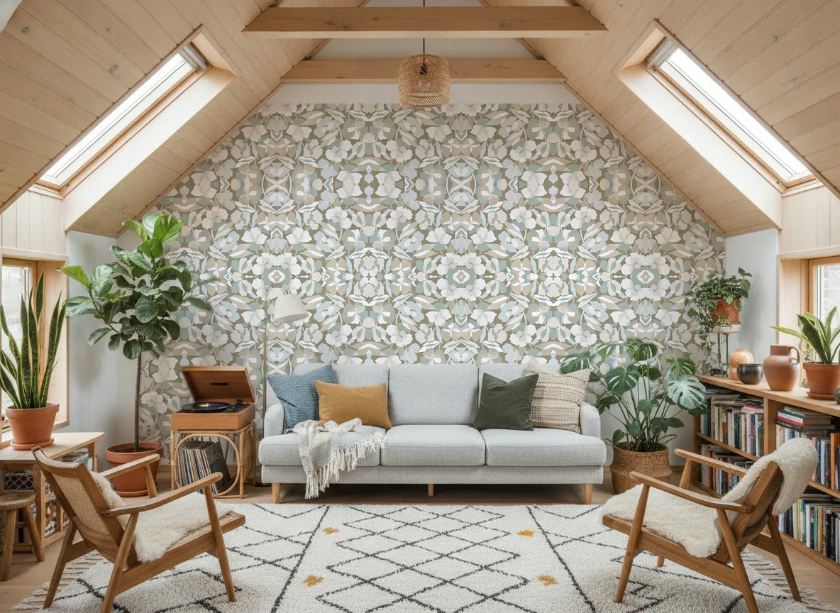 Amatyllis Jardin Felicia — Salon na poddaszu — ściana szczytowa