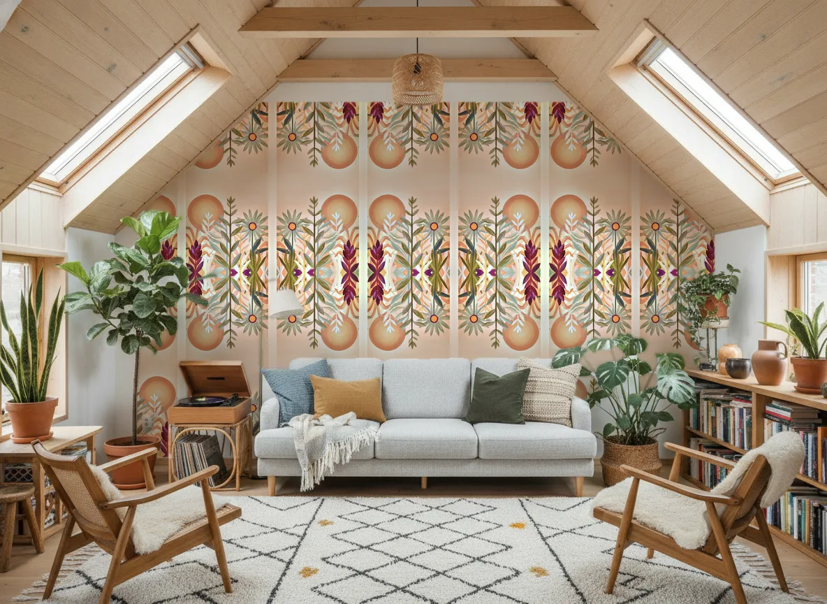 Jardin de cactus — Salon na poddaszu — ściana szczytowa