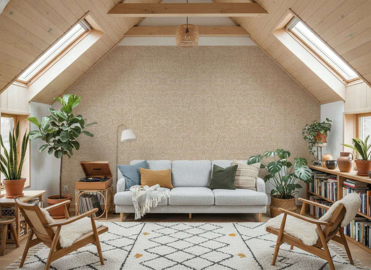 Lincotea — Salon na poddaszu — ściana szczytowa