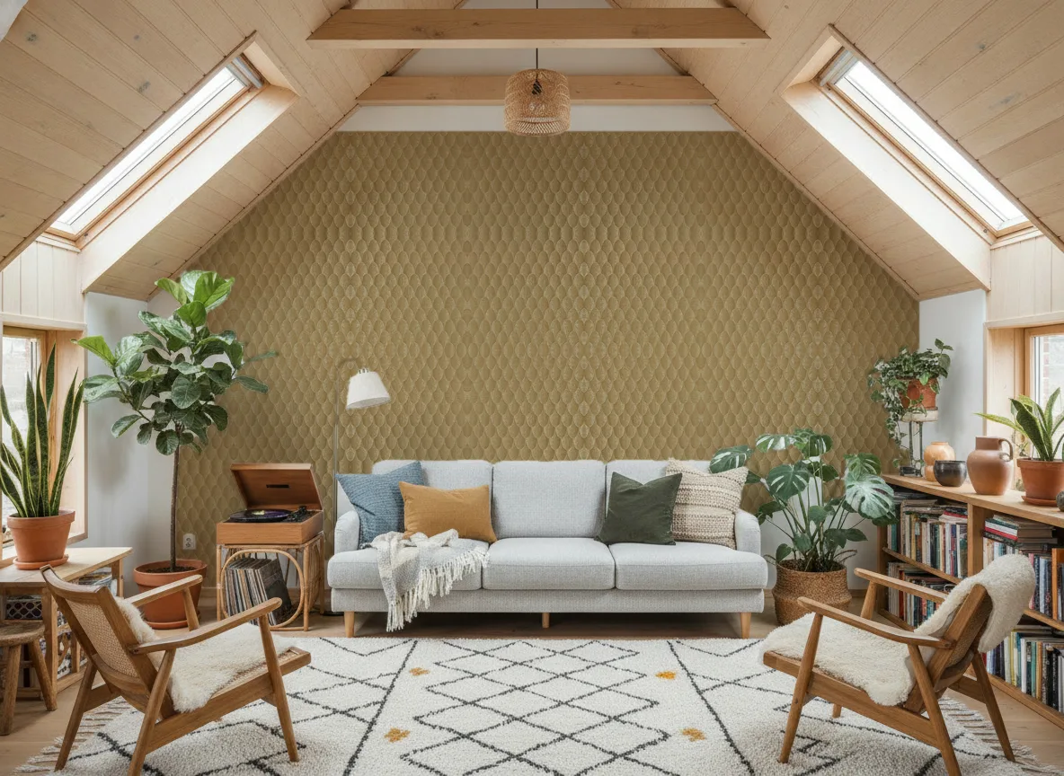 Vendome — Salon na poddaszu — ściana szczytowa