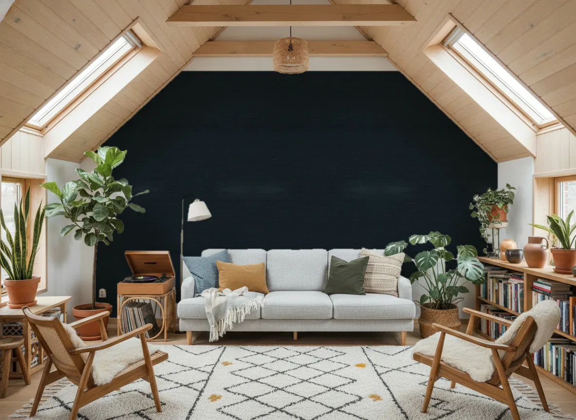 Tapeta obiektowa Ralph W47 — Salon na poddaszu — ściana szczytowa