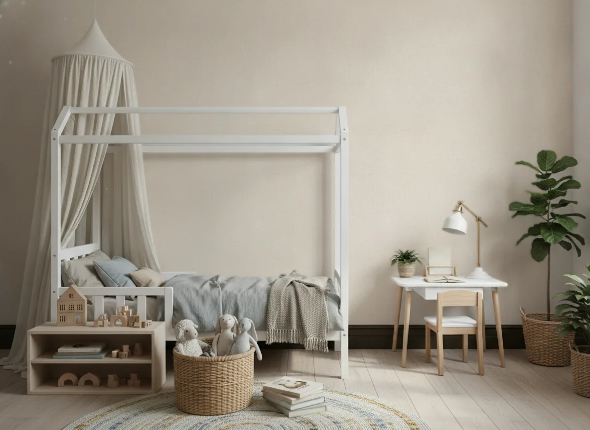 Vinacoustic Linen 3 — Pokój dziecka z baldachimem