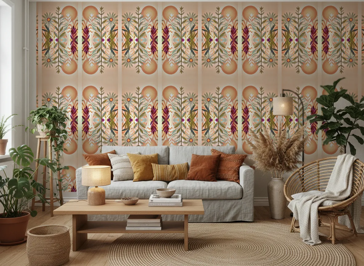 Jardin de cactus — Salon boho