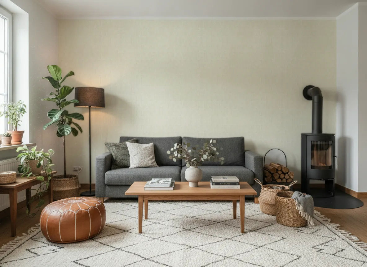 Bizen Texture Cerame — Salon z kozą w domu